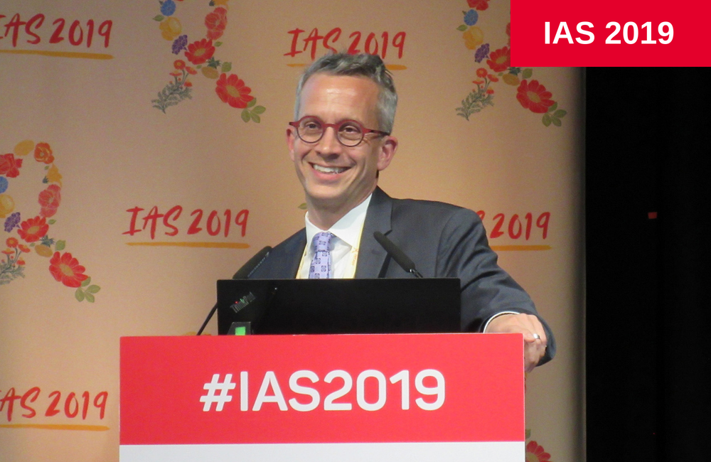 Jared Baeten at IAS 2019. Photo by Liz Highleyman.